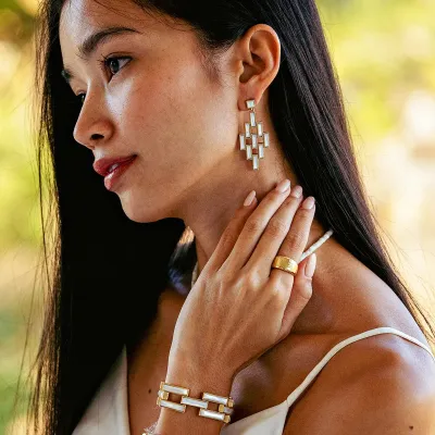 Pathway Mother of Pearl Post Drop Earrings