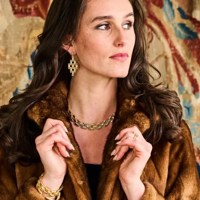 Pathway Gold Post Drop Earrings