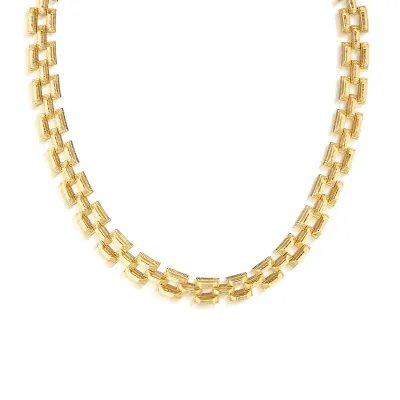 Pathway Gold Link Necklace Petite 17"