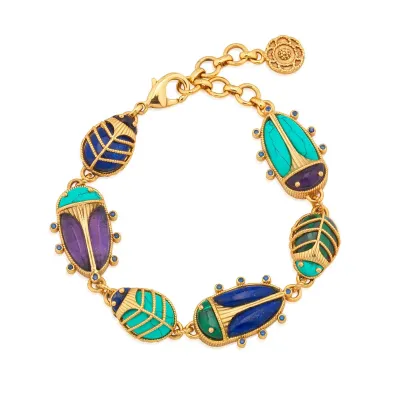 Scarab Multi Family Link Bracelet 7"+1.5"