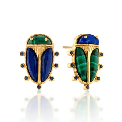 Scarab Multi Mismatched Stud Earrings