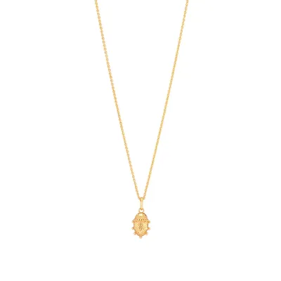Scarab Gold Charm Necklace Petite 16"+2"