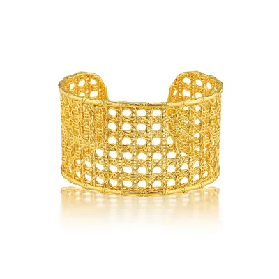 Veranda Caning Gold Cuff