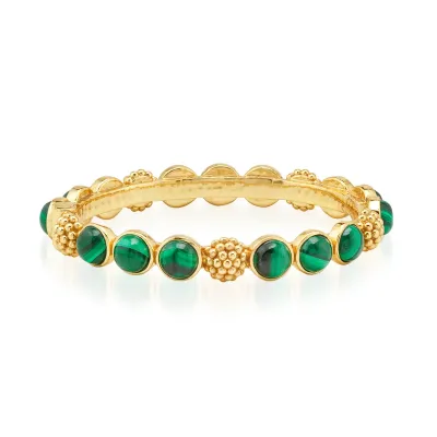 Berry Gem Malachite Hinged Bangle