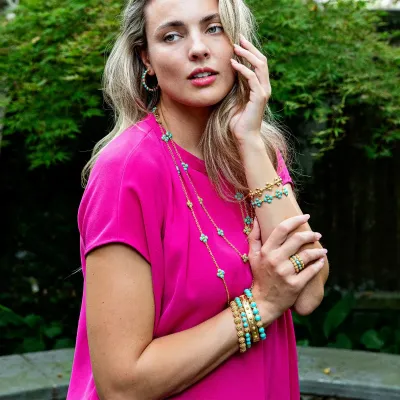 Berry Gem Turquoise Hinged Bangle