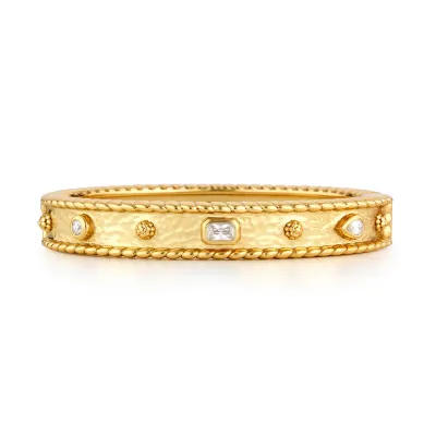 Berry Gem Clear Cubic Zirconia Hinged Bangle