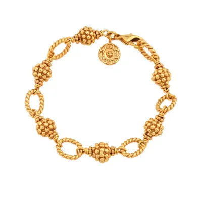 Berry & Bead Gold Bracelet 7"+2"