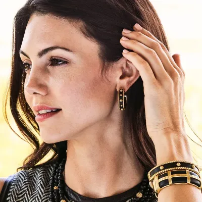 Berry Ebony Hoop Earrings Medium