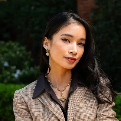 Berry Clover Malachite Drop Earrings