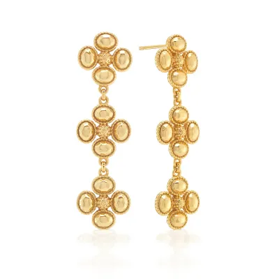 Berry Clover Gold Linear Earrings