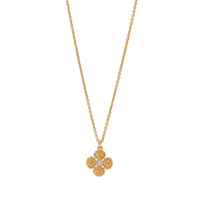 Berry Clover Mother of Pearl Double Sided Charm Necklace 16"+2"