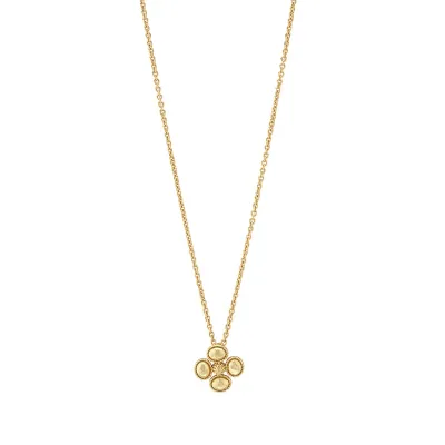 Berry Clover Gold Station Necklace 16"+2"