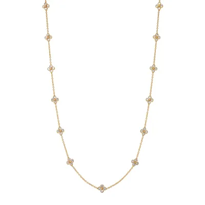 Berry Clover Mother of Pearl Double Sided Necklace