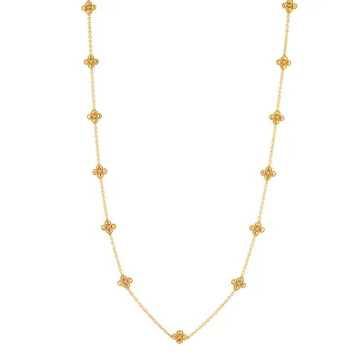 Berry Gold Clover Double Sided Necklace