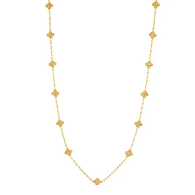 Berry Gold Clover Double Sided Necklace