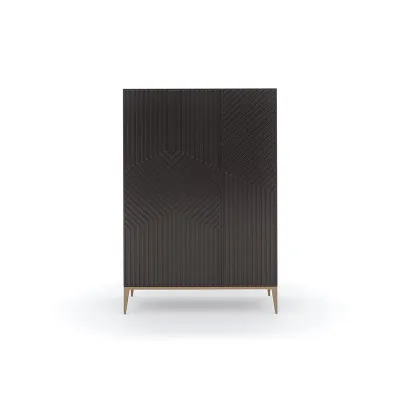 Out Of Line Armoire Dark Chocolate, Rich Walnut, Almost White, Champagne Gold