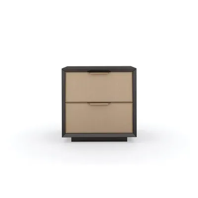 Double Wrap Nightstand Dark Chocolate, Champagne Gold