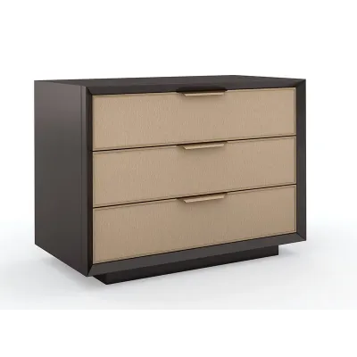 Triple Wrap Nightstand Dark Chocolate, Champagne Gold