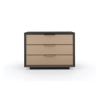 Triple Wrap Nightstand Dark Chocolate, Champagne Gold