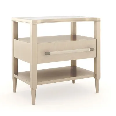 Clearly Open Nightstand Champagne Pearl, Natural Glow
