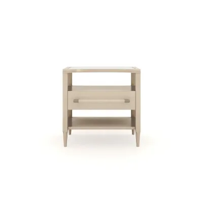 Clearly Open Nightstand Champagne Pearl, Natural Glow