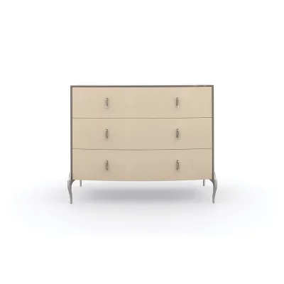 Good Impression Nightstand Soft Silver Paint, Vanilla Cream