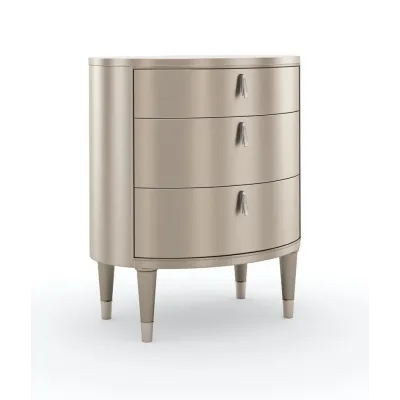 Bedside Beauty Nightstand Soft Silver Paint