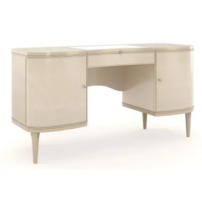 Fancy Me Console & Desk Champagne Pearl, Natural Glow, Satin Nickel