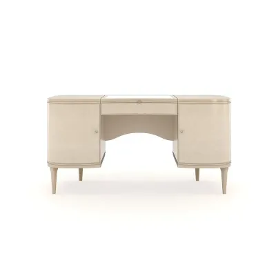 Fancy Me Console & Desk Champagne Pearl, Natural Glow, Satin Nickel