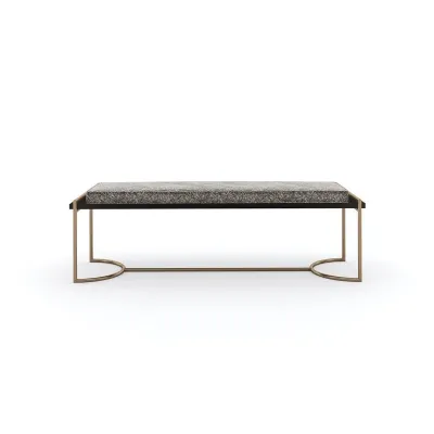 Slim Line Bench/Ottoman Dark Chocolate, Champagne Gold