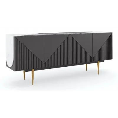 Over The Edge Sideboard/Buffet Warm Slate, Champagne Gold