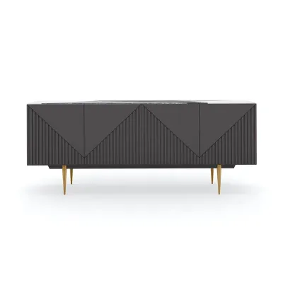Over The Edge Sideboard/Buffet Warm Slate, Champagne Gold