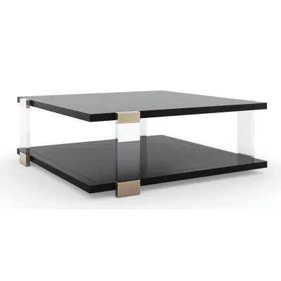I'Ll Take The Corner Table Cocktail Table Tuxedo Black, Whisper Of Gold