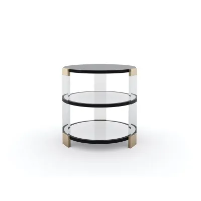 Go Around It End/Side Table Tuxedo Black, Whisper Of Gold
