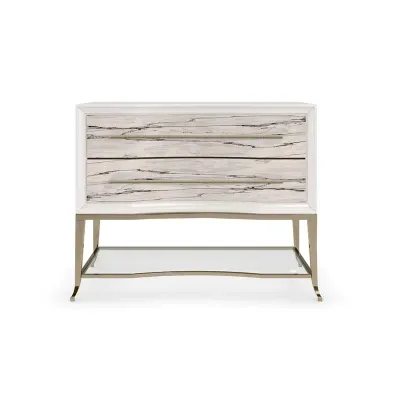 Natures Rhythm Nightstand Snowcap Organic, Majestic Gold, Pearly White