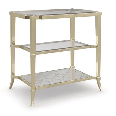 Third Times A Charm End/Side Table Whisper Of Gold, Soft Silver Leaf