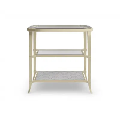 Third Times A Charm End/Side Table Whisper Of Gold, Soft Silver Leaf
