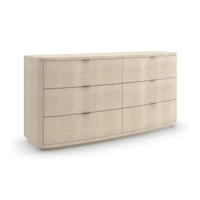 Simply Perfect Dresser Dresser Ivory Painted Faux Shagreen