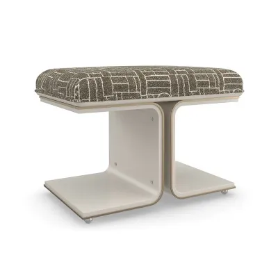 Balance Beam Bench/Ottoman Cloud, Brushed Gold, Brushed Stainless