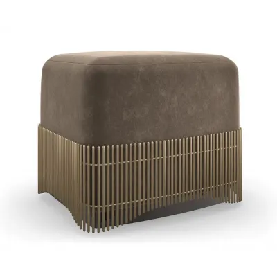 Petit Four Bench/Ottoman Dark Chocolate, Brushed Gold
