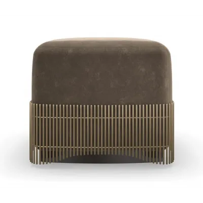 Petit Four Bench/Ottoman Dark Chocolate, Brushed Gold