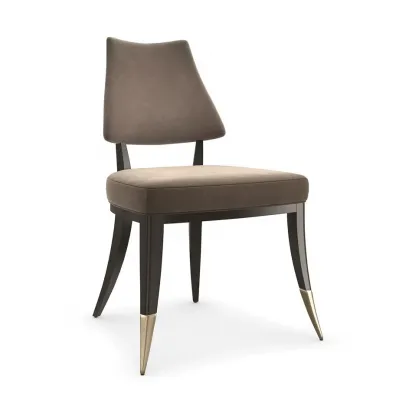 Caress Dining Chair Dark Chocolate, Brushed Gold