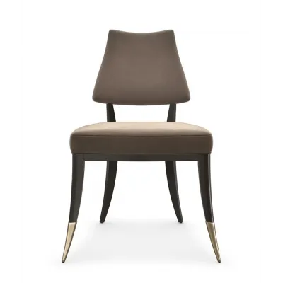 Caress Dining Chair Dark Chocolate, Brushed Gold