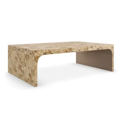 Burlesque Cocktail Table Mappa Burl, Brazen Bronze Leaf