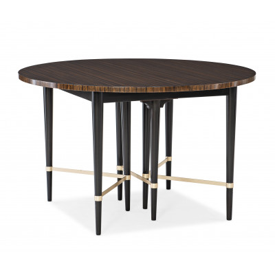 Just Short Of It Dining Table Saddle, Black Saddle, Neutral Metallic