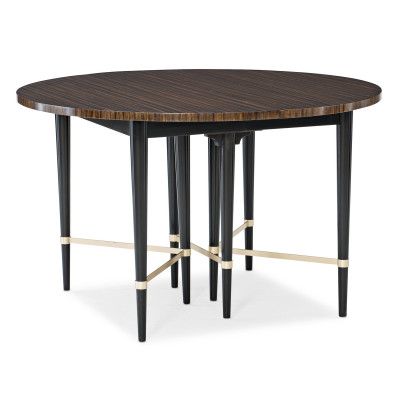 Long And Short Of It Dining Table Saddle, Black Saddle, Neutral Metallic