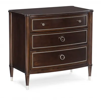 How Suite It Is Nightstand Mocha Walnut, Soft Silver Paint