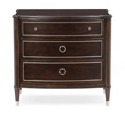 How Suite It Is Nightstand Mocha Walnut, Soft Silver Paint
