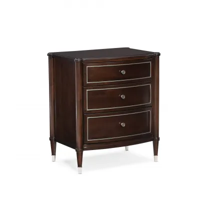 Suite Yourself Nightstand Mocha Walnut, Soft Silver Paint