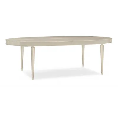 The Source Dining Table Smoked Birdseye, Thunder, Soft Silver Paint